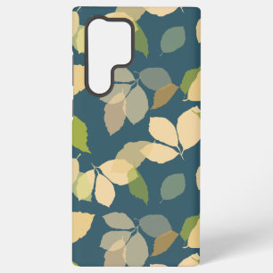 Moderne Herbstblätter mit Türkis Hintergrund Samsung Galaxy Hülle