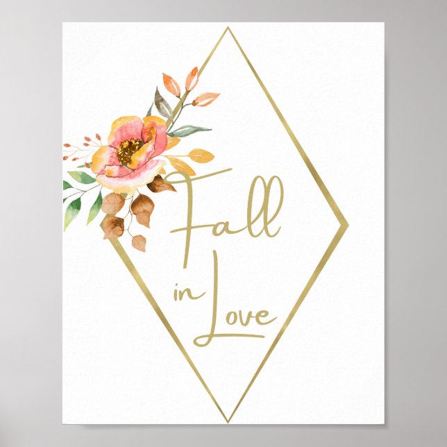 Moderne Herbstblütenhochzeit im Zeichen der Liebe Poster (Vorne)