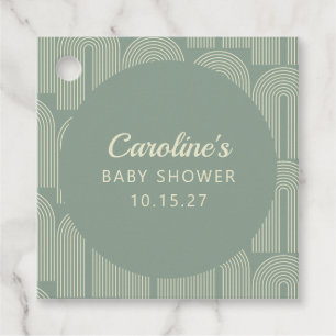 Moderne Herbstdusche mit Grünem Baby Geschenkanhänger