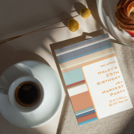 Moderne Herbsternte 35. Geburtstag Farbige Streife Einladung