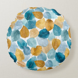 Moderne Herbsterscheinungen lassen Aquarellfarben  Rundes Kissen