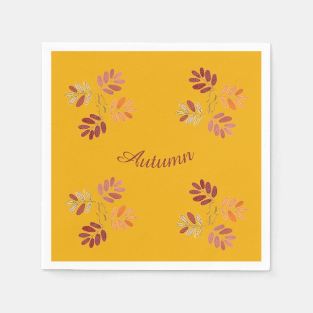 Moderne Herbstfarben Herbst Blätter Papier Abendes Serviette (Vorderseite)