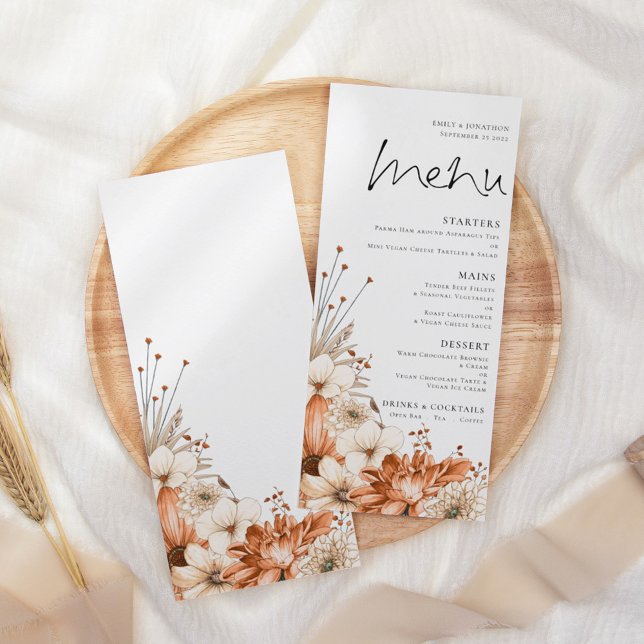 Moderne Herbstfeier Menükarte (Von Creator hochgeladen)