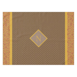 Moderne Herbstlaub Monogram Polka Dot Tischdecke