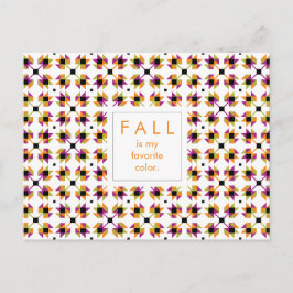 Moderne Herbstlaub Quilt Pattern Postkarte