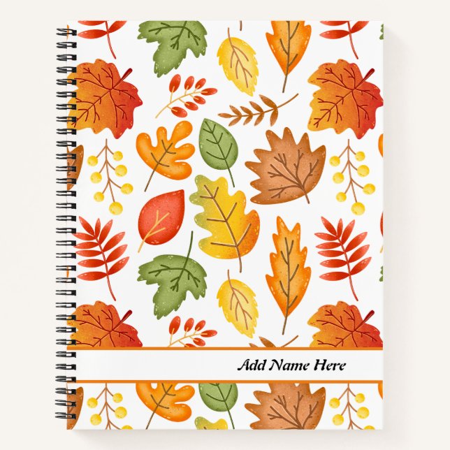 Moderne Herbstlaub SpiralNotebook Notizbuch (Vorderseite)