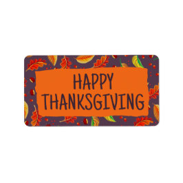 Moderne Herbstleaves Kastanien Fall Erntedank Adressaufkleber