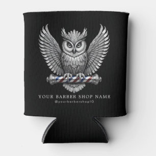 Moderne Herrenbarbier Silber-Eule Promo-Marke Dosenkühler