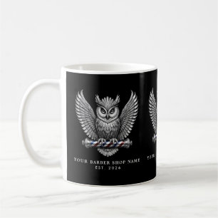 Moderne Herrenbarbier Silber-Eule Promo-Marke Kaffeetasse