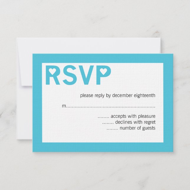 Moderne Herz-Ampere und RSVP-Karten für Hochzeiten RSVP Karte (Vorderseite)