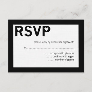 Moderne Herz-Ampere und RSVP-Karten für Hochzeiten RSVP Karte