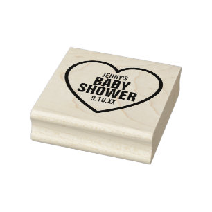 Moderne Herz-Baby-Shower-Streusel-Gunstbezeigung Gummistempel