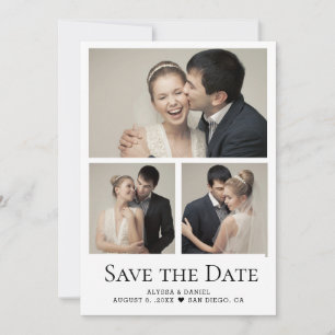 Moderne Herz Foto-Collage-Gitter-Hochzeit Dankeskarte