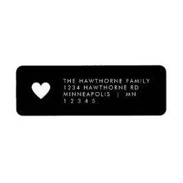 Moderne Herz-Minimal Black Chic Senden Liebe-Adres