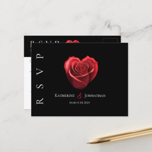 Moderne Herz-Rote Rose-UAWG-Hochzeit- Postkarte
