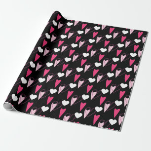 Moderne Herzen gemustert Geschenkpapier