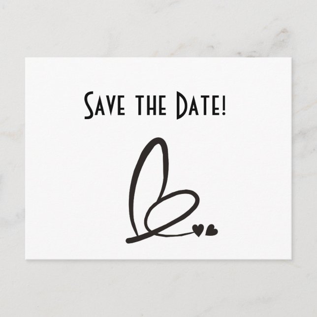 Moderne Herzen Save the Date Postkarte (Vorderseite)