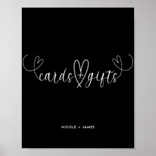 Moderne Herzen Schwarz & Weiß Hochzeitsgeschenke & Poster