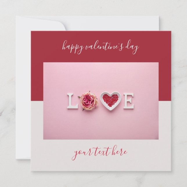 Moderne Herzklopfen Valentinstag-Karte Feiertagskarte (Vorderseite)