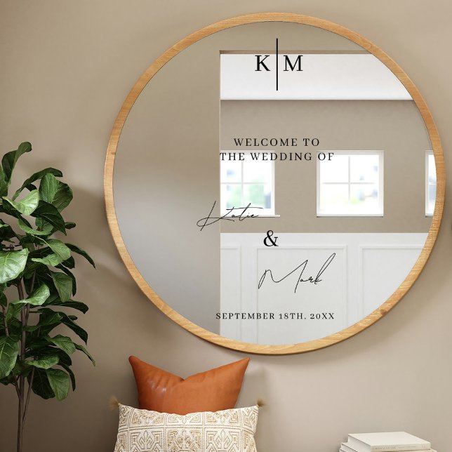 Moderne Herzlichkeit bei unserem Minimalistischen  Fensteraufkleber (Modern Welcome To Our Wedding Minimalist Decal)