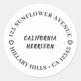 Moderne Herzschrift Minimalistisches Design Runder Aufkleber