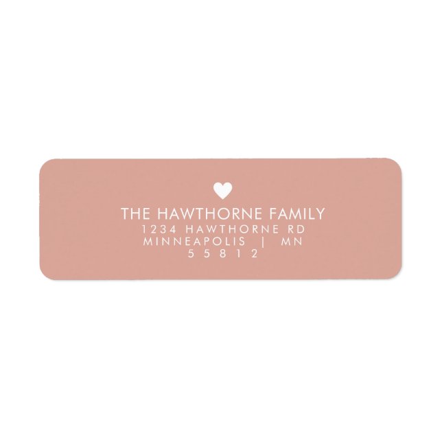 Moderne Herzsendung Liebe Minimal Blush Pink Adres (Vorne)