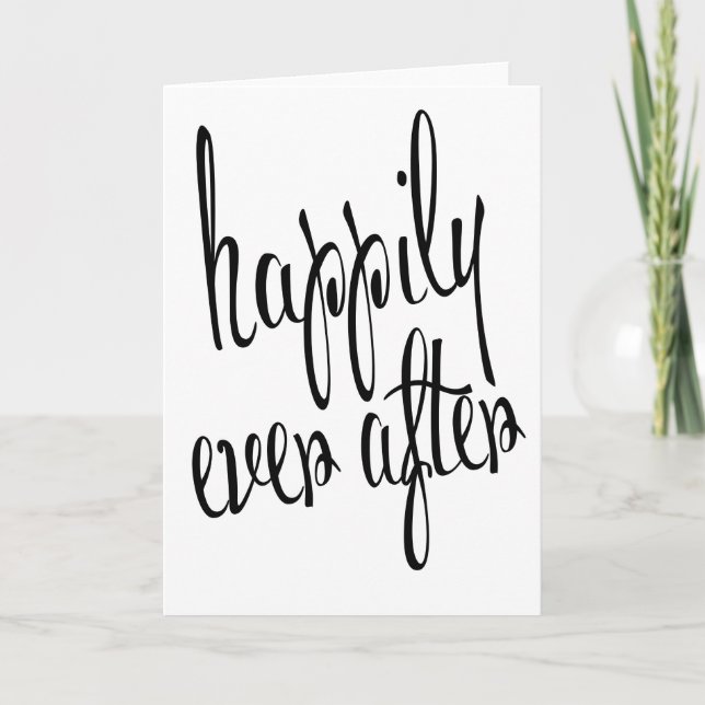 Moderne Heureux Jamais après la carte Mariage (Devant)