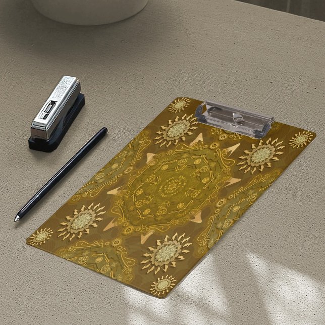 Moderne Hexa Golden ursidae Mandala Kunst Klemmbrett (Von Creator hochgeladen)