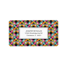 Moderne Hexagon-Quilt-Muster-Adressfelder Adressaufkleber