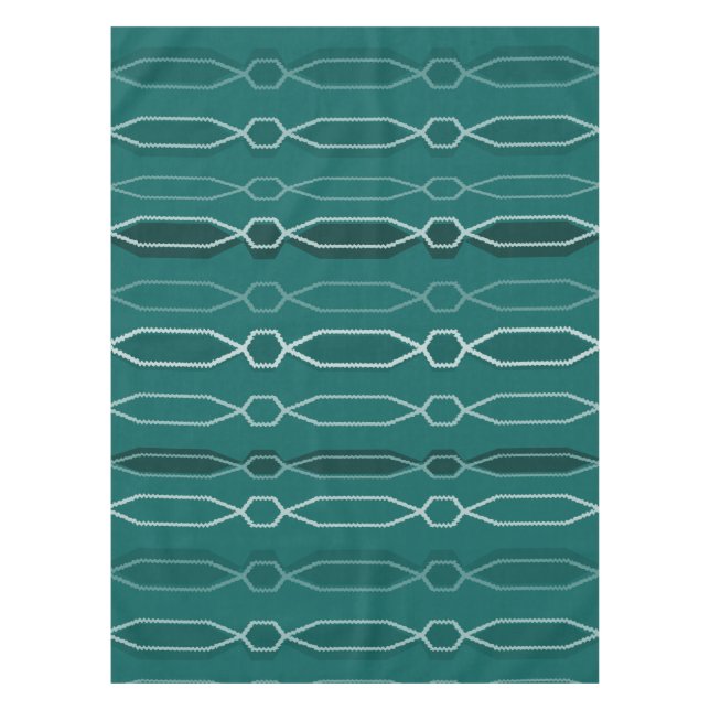 Moderne Hexagon-Säulen Aquamarin Tischdecke (Vorderseite)