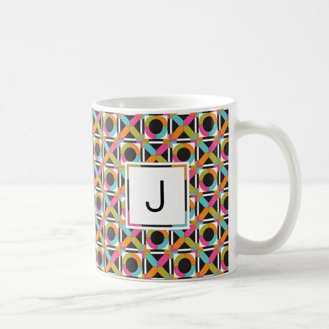 Moderne Hexagon-Steppdecken-Muster-Kaffee-Tasse Kaffeetasse (Rechts)