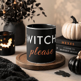 Moderne Hexe Bitte Halloween Tasse - Minimaler Chi