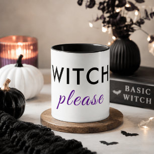 Moderne Hexe Bitte Halloween Tasse - Minimaler Chi