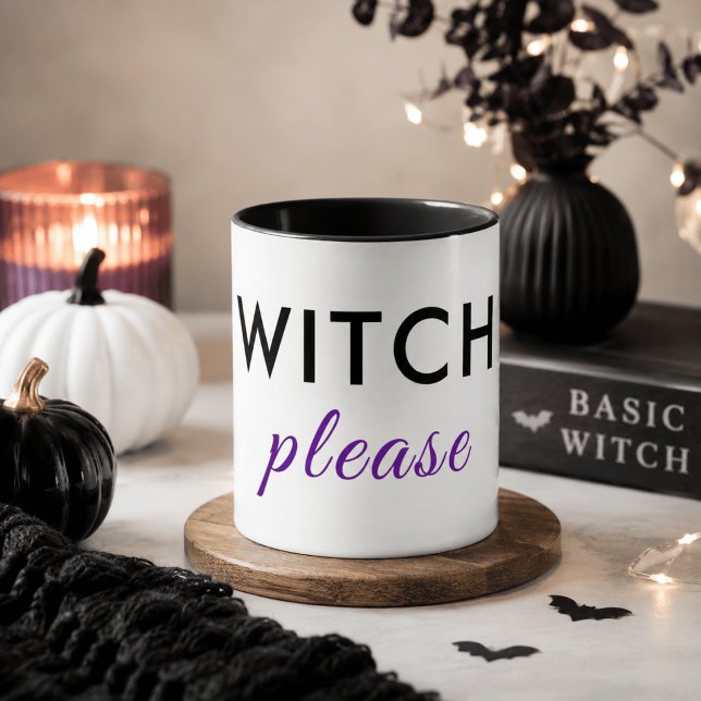 Moderne Hexe Bitte Halloween Tasse - Minimaler Chi (Von Creator hochgeladen)