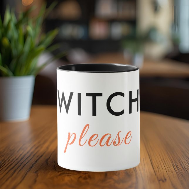 Moderne Hexe Bitte Halloween Tasse - Minimaler Chi (Von Creator hochgeladen)