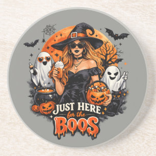 Moderne Hexe, nur hier für das Buh Halloween Getränkeuntersetzer