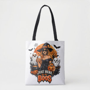 Moderne Hexe, nur hier für das Buh Halloween Tasche