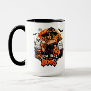 Moderne Hexe, nur hier für das Buh Halloween Tasse