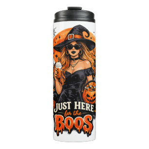 Moderne Hexe, nur hier für das Buh Halloween Thermosbecher