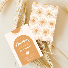 Moderne hier kommt die Son Boy Baby Dusche Einladung