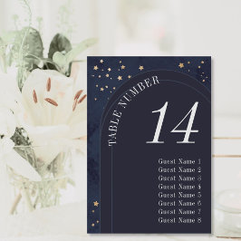 Moderne Himmelsgoldenstars und Hochzeiten der Mari Tischnummer
