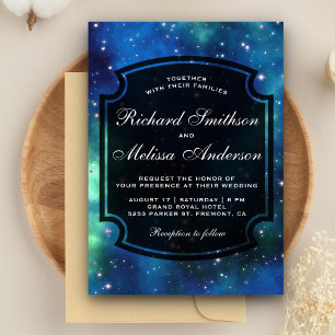 Moderne himmlische Weltraum-Galaxie-Hochzeitseinla Einladung