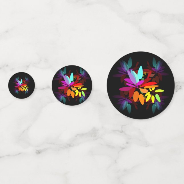 Moderne Hippie Psychedelic Style Rainbow Colors Konfetti (Vorderseiten)