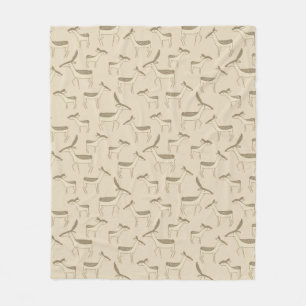 Moderne Hirschillustration Beiges Muster Fleecedecke