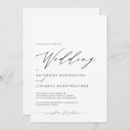 Moderne, hoch entwickelte Minimalistische Script-H Einladung