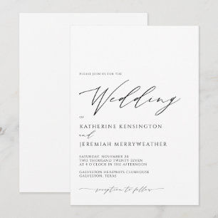 Moderne, hoch entwickelte Minimalistische Script-H Einladung