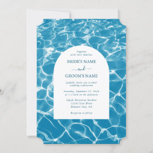 Moderne Hochzeit am Blue Ocean Beach Einladung
