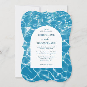 Moderne Hochzeit am Blue Ocean Beach Einladung