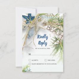 Moderne Hochzeit am Strand RSVP Karte
