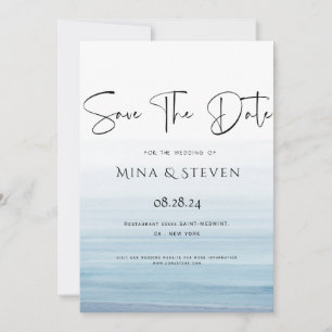 Moderne Hochzeit am Strand Save The Date